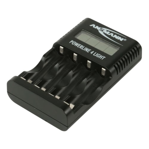 Ansmann akkumulátortöltő 4x AA és AAA NiMH akkuhoz - cellafigyelés / csepptöltés / LCD / USB Powerline 4 light