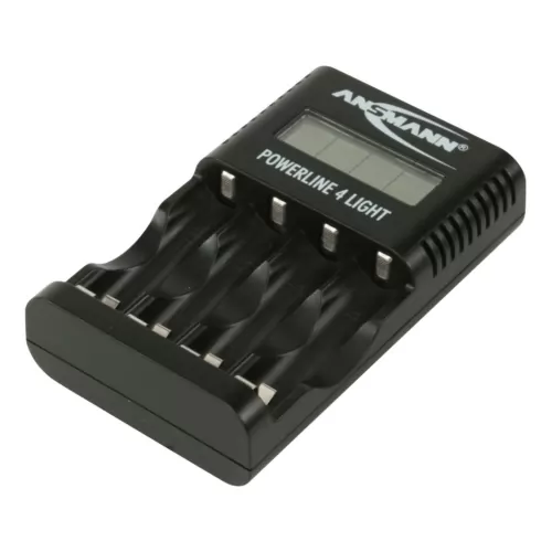 akkumulátortöltő 4x AA és AAA NiMH akkuhoz - cellafigyelés / csepptöltés / LCD / USB Powerline 4 light