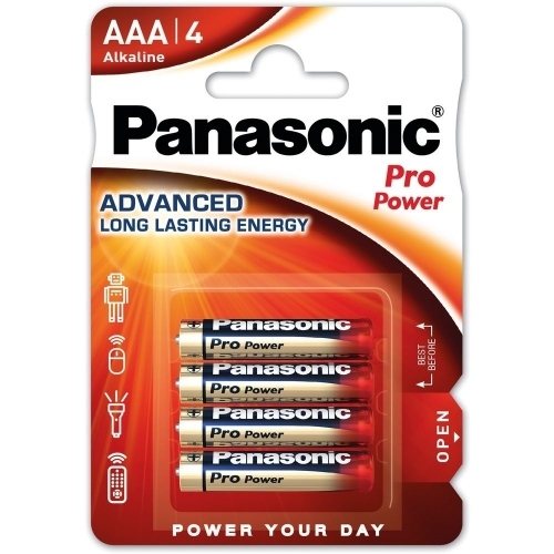 Panasonic Pro Power AAA mikro 1.5V szupertartós alkáli elemcsomag LR03PPG-4BP