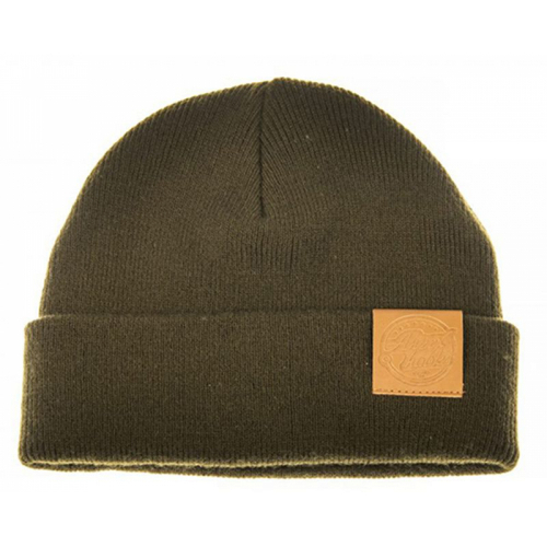 Ahrex Ahrex Tight Knit Leather Patch Beanie