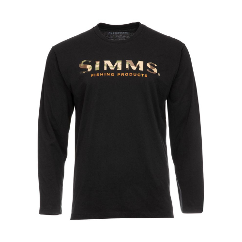 Simms Logo Shirt LS Black ing