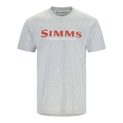 Simms Logo T-Shirt Grey Heather - Crimson póló