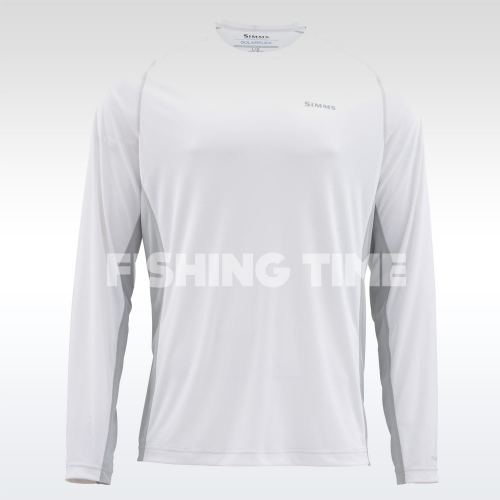 Simms Solarflex Crewneck - Solids White UV napvédő hosszúujjú póló UPF 50