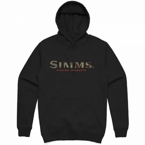 Simms Logo Hoody Black kapucnis pulóver