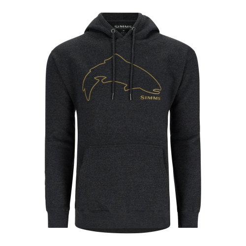 Simms Trout Outline Hoody Charcoal Heather pulóver