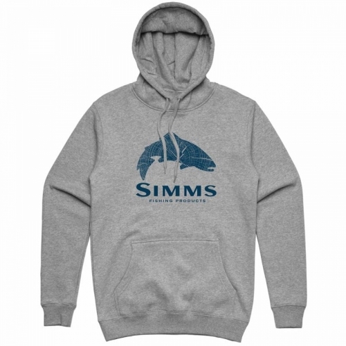 Simms Wood Trout Fill Hoody Grey Heather kapucnis pulóver