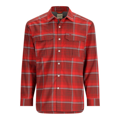 Simms ColdWeather Shirt Cutty Red Asym Ombre Plaid ing