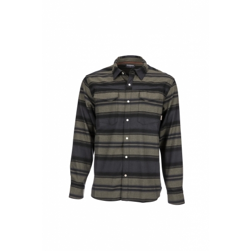 Simms Gallatin Flannel Shirt Carbon Stripe UPF 50
