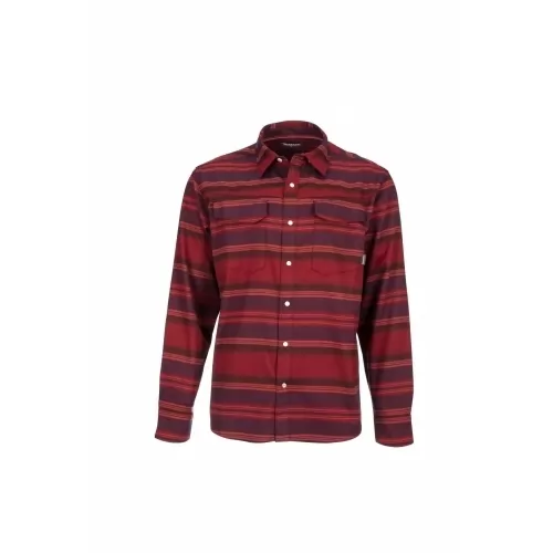 Gallatin Flannel Shirt Auburn Red Stripe UPF 50