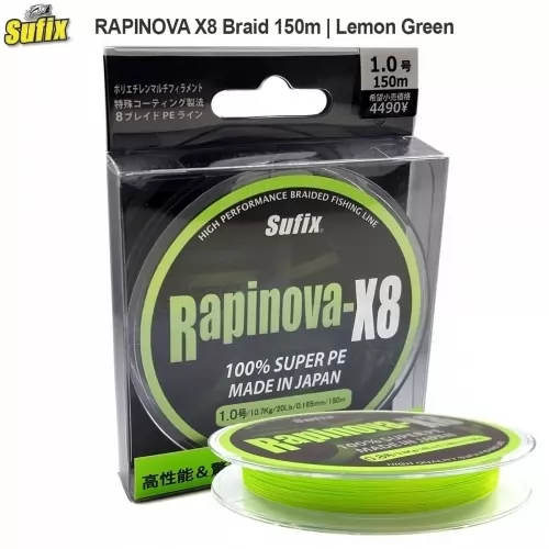 Rapinova-X8 8 szálas fonott zsinór (zöld) 150m