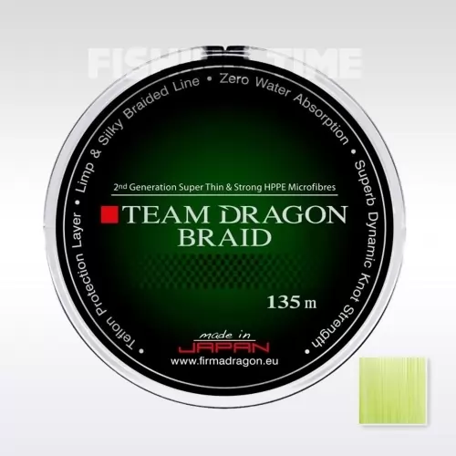 Team Dragon Yellow Fluo 135m fonott zsinór