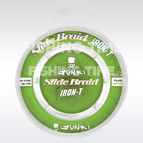 Gunki Slide Braid Iron-T Olive Green - fonott zsinór  (120M)