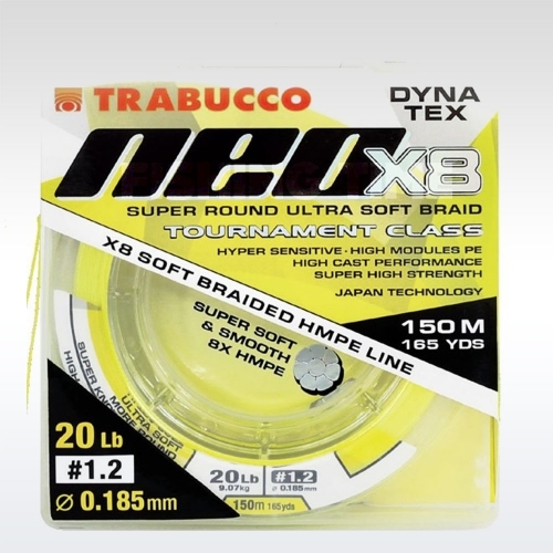Trabucco Dyna-Tex Neo X8 Yellow 150m fonott zsinór